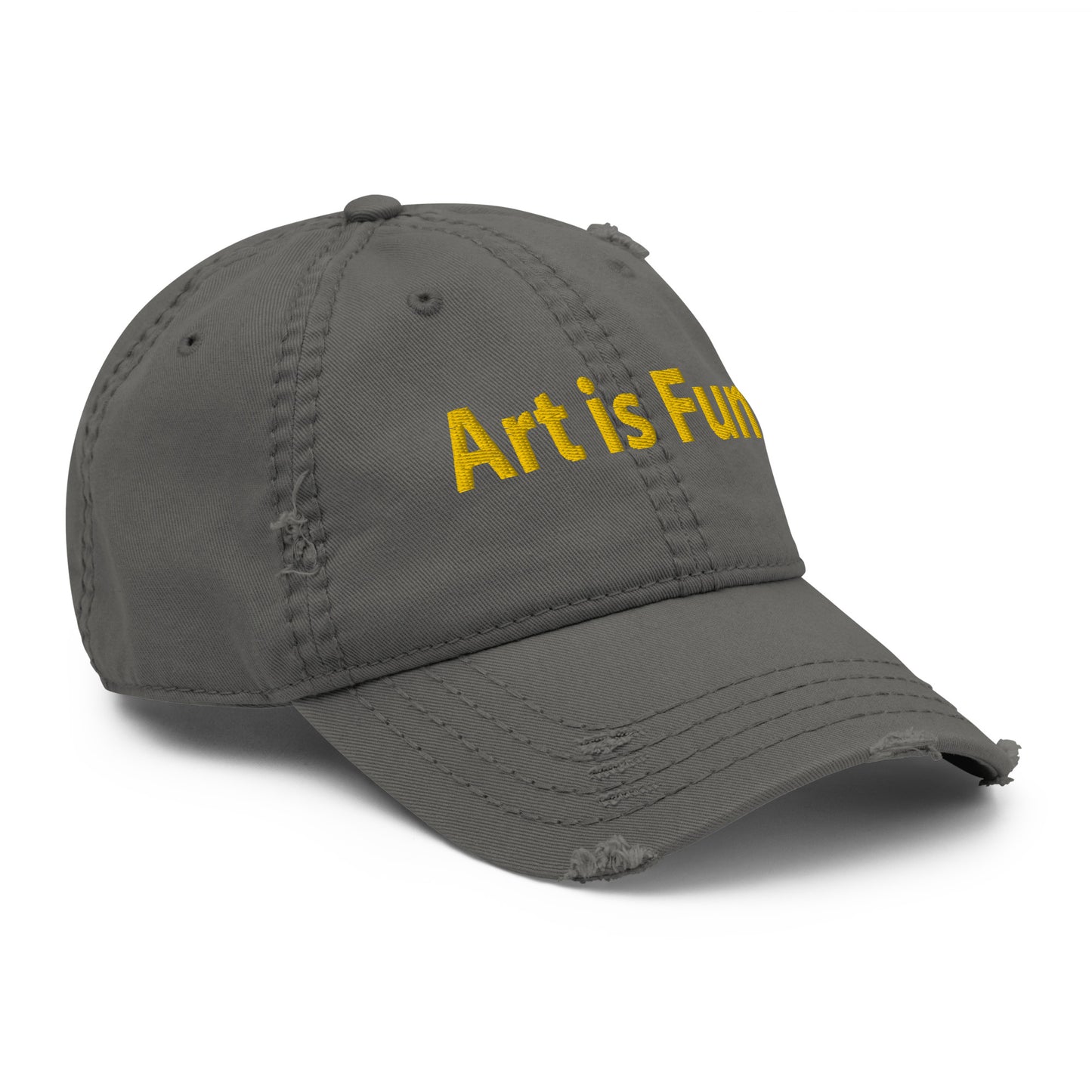 Art is fun, embroidery Distressed hat