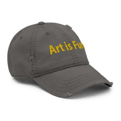 Art is fun, embroidery Distressed hat
