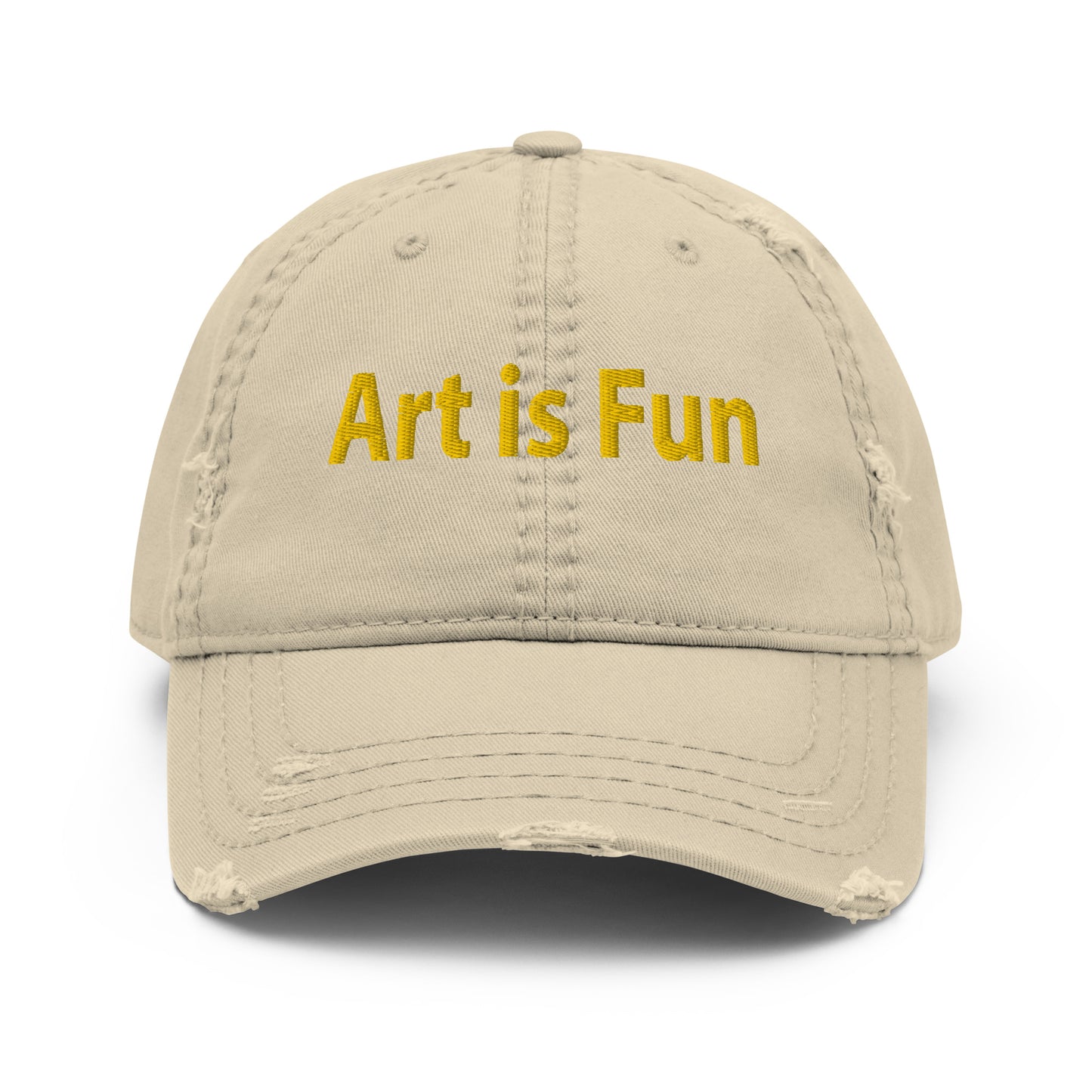 Art is fun, embroidery Distressed hat