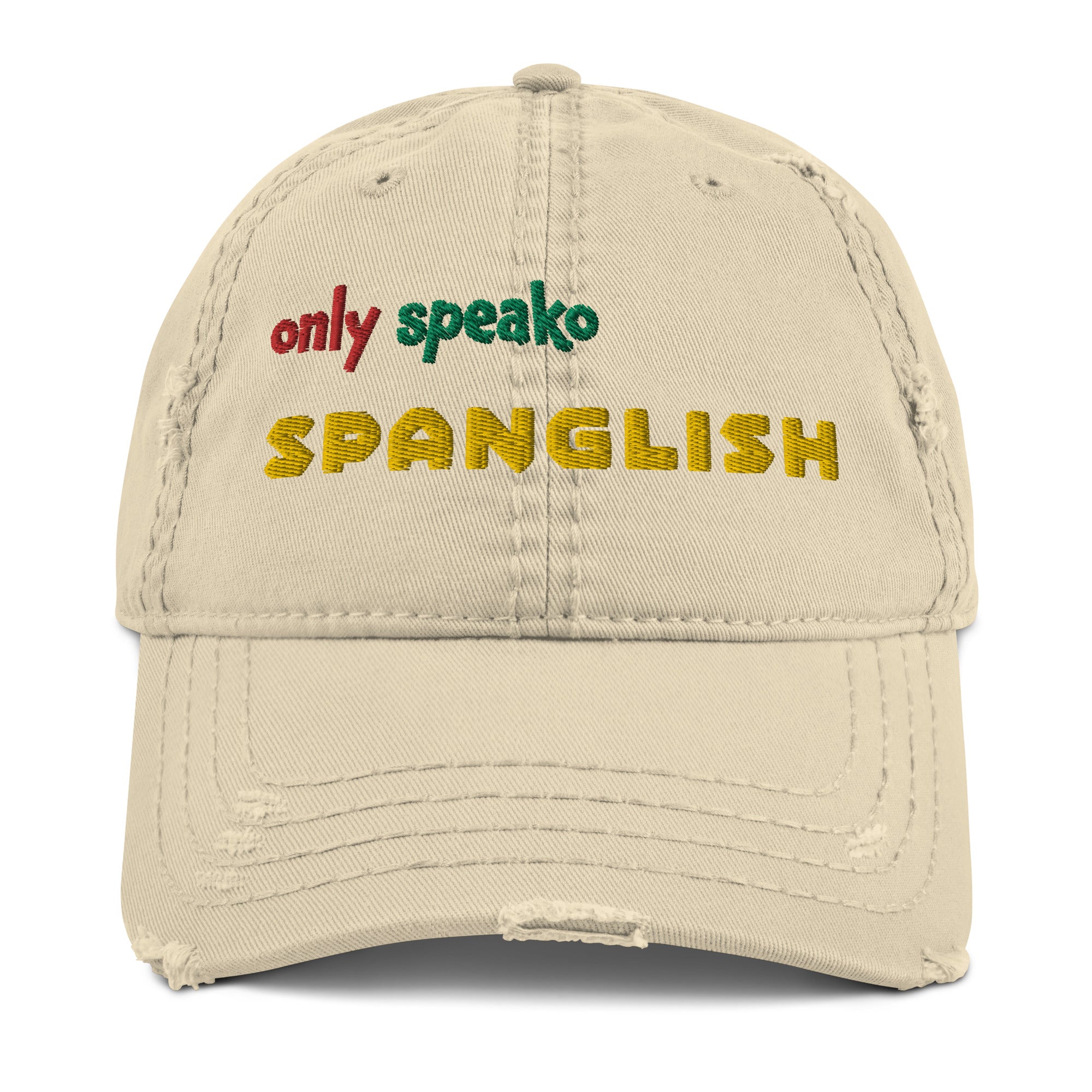 Only Speako Spanglish, embroidery Distressed hat