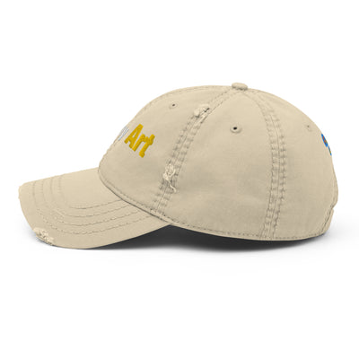 Love my art, embroidery Distressed hat