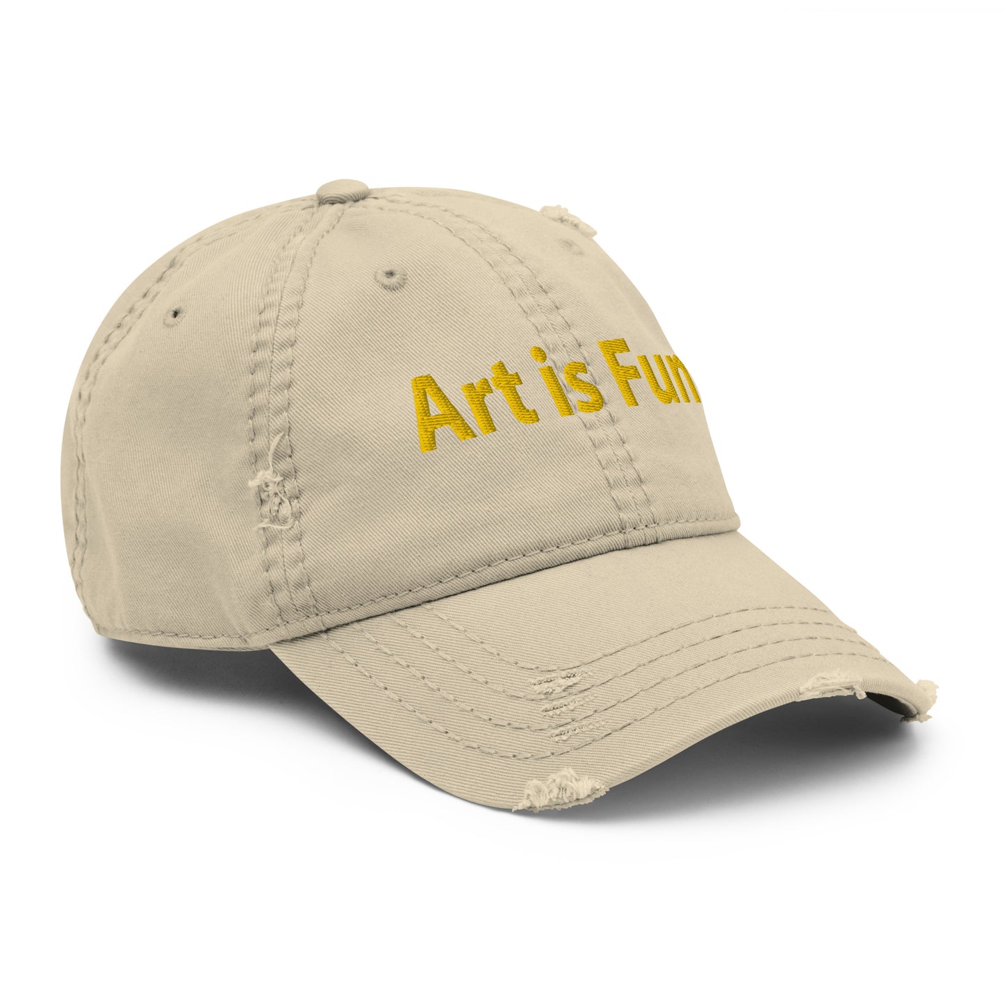 Art is fun, embroidery Distressed hat