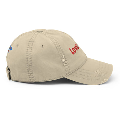 Love my art, embroidery Distressed hat