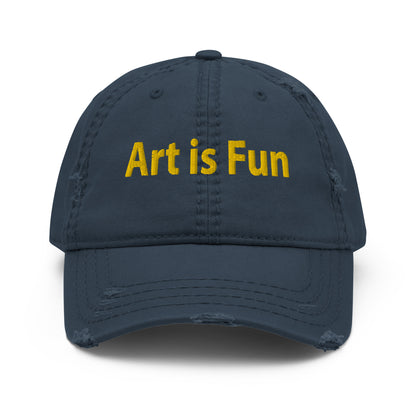 Art is fun, embroidery Distressed hat