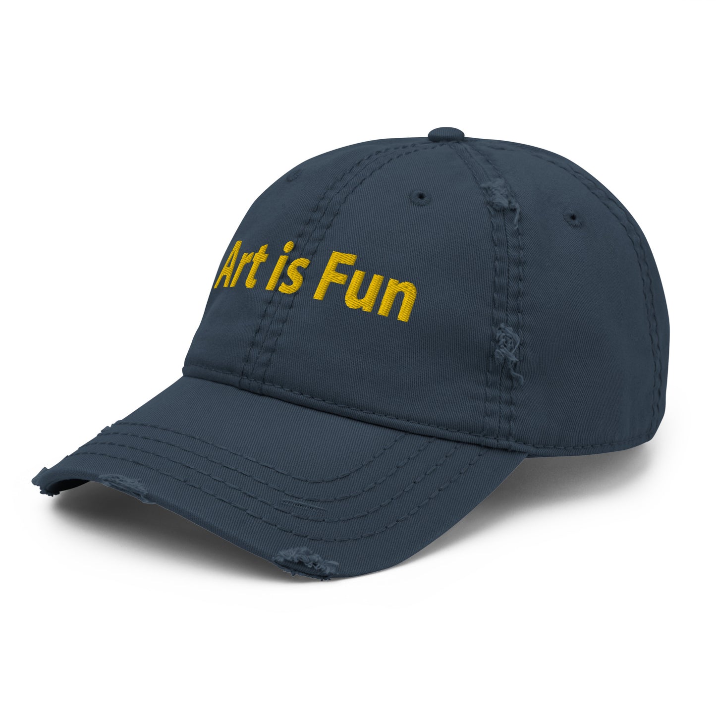 Art is fun, embroidery Distressed hat