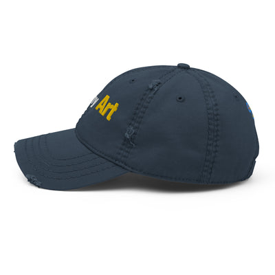 Love my art, embroidery Distressed hat