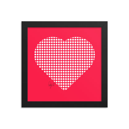 In love (dotted heart) framed poster