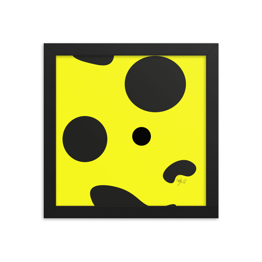 Dots yellow framed poster