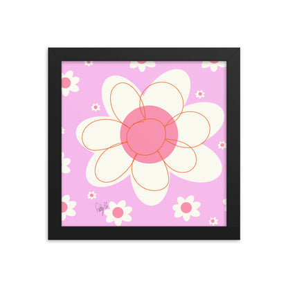 Yellow flower framed poster