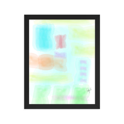 Watercolor abstract framed poster