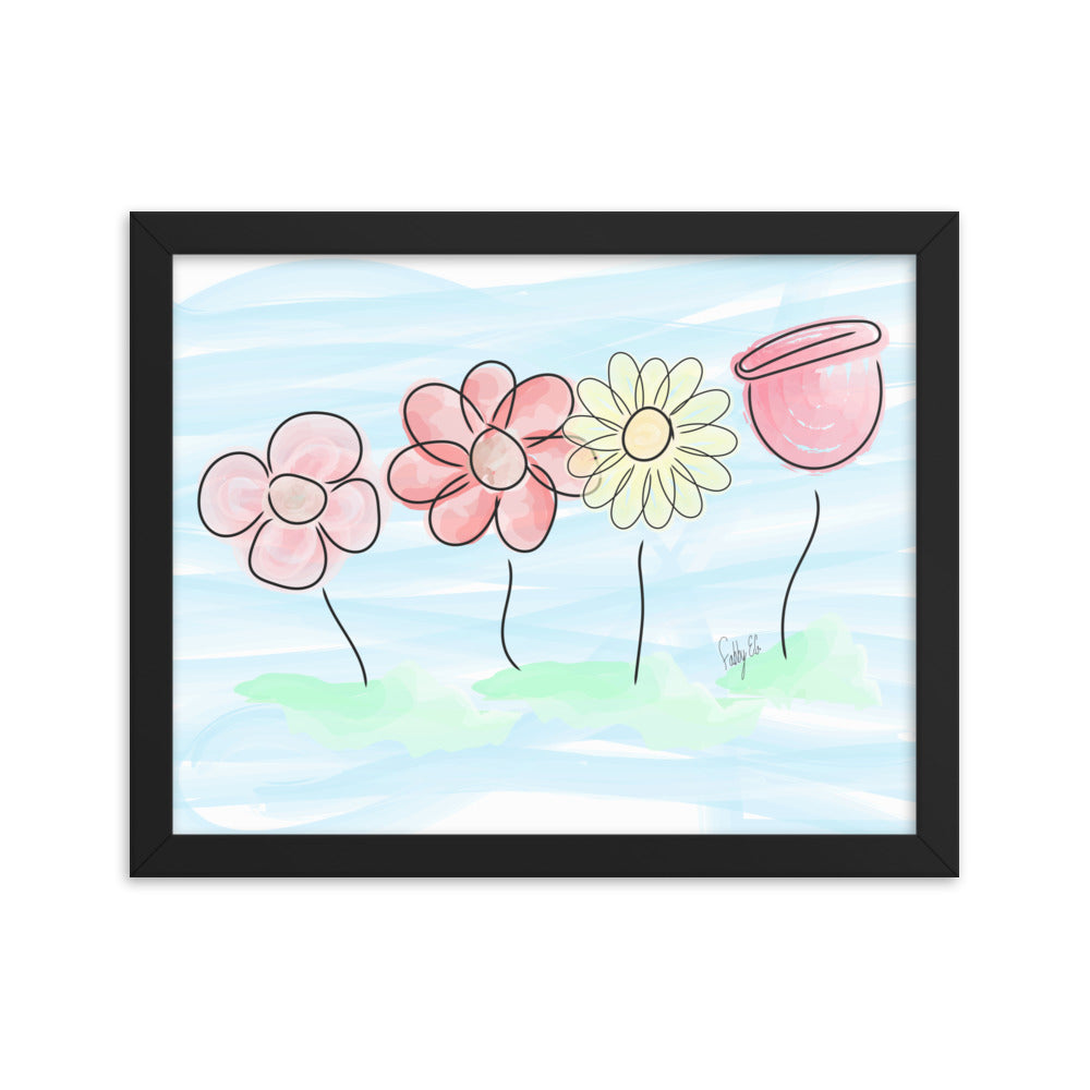 Buying myself four flowers framed poster