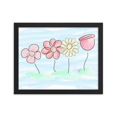 Buying myself four flowers framed poster