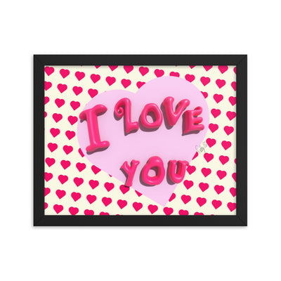 I love you heart framed poster