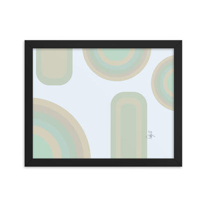 Neutral patterns blue framed poster