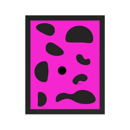 Dots pink framed poster