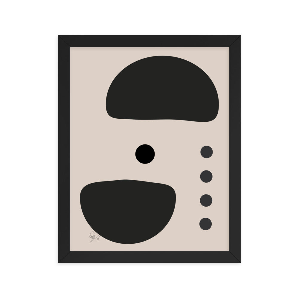 Dots taking sides Light pale framed poster