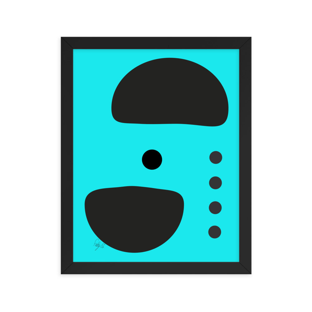 Dots taking sides blue framed poster