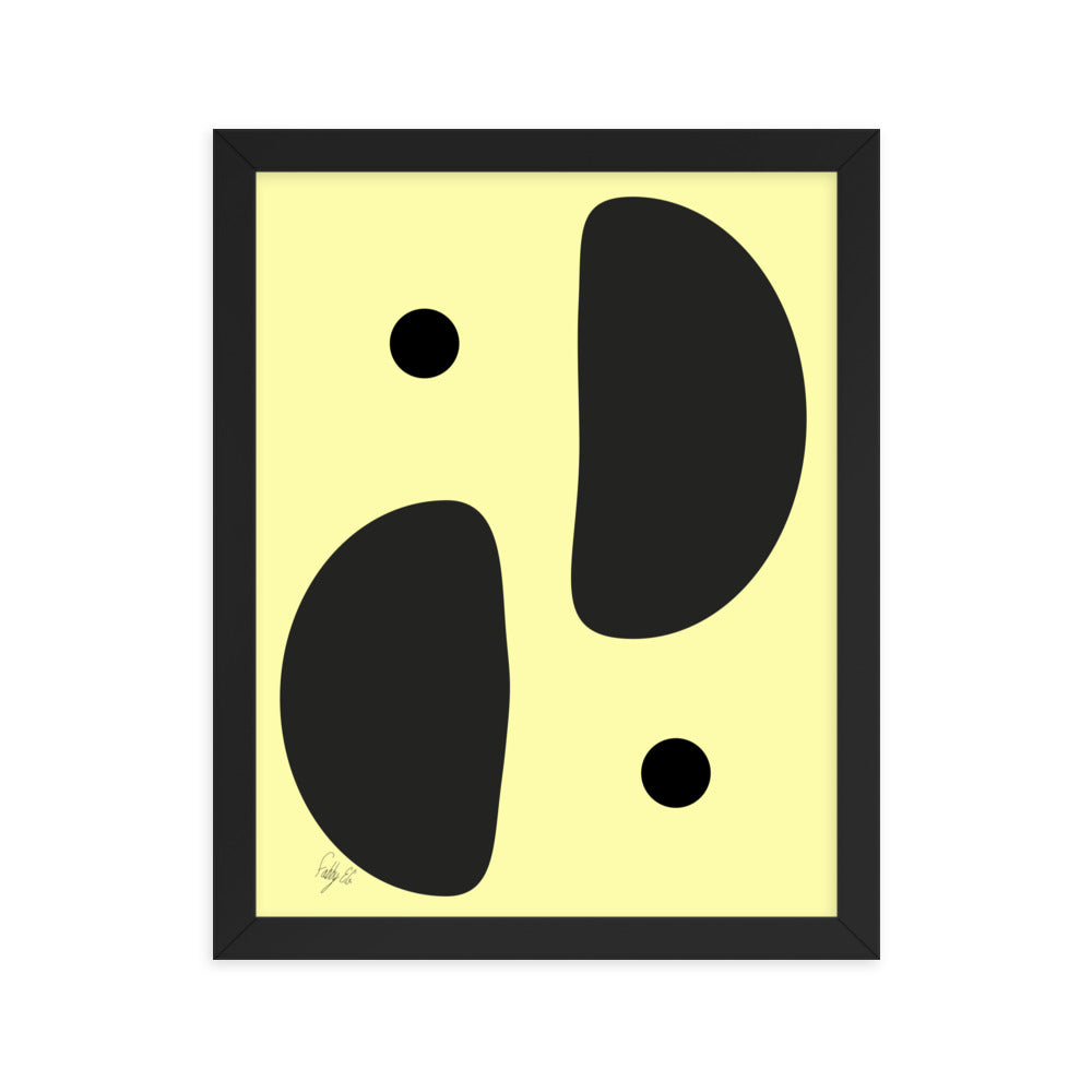 Mirror effect dots yellow warmth framed poster