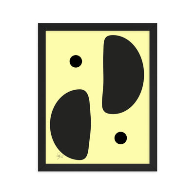 Mirror effect dots yellow warmth framed poster