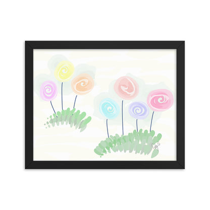 Women’s day flowers framed poster