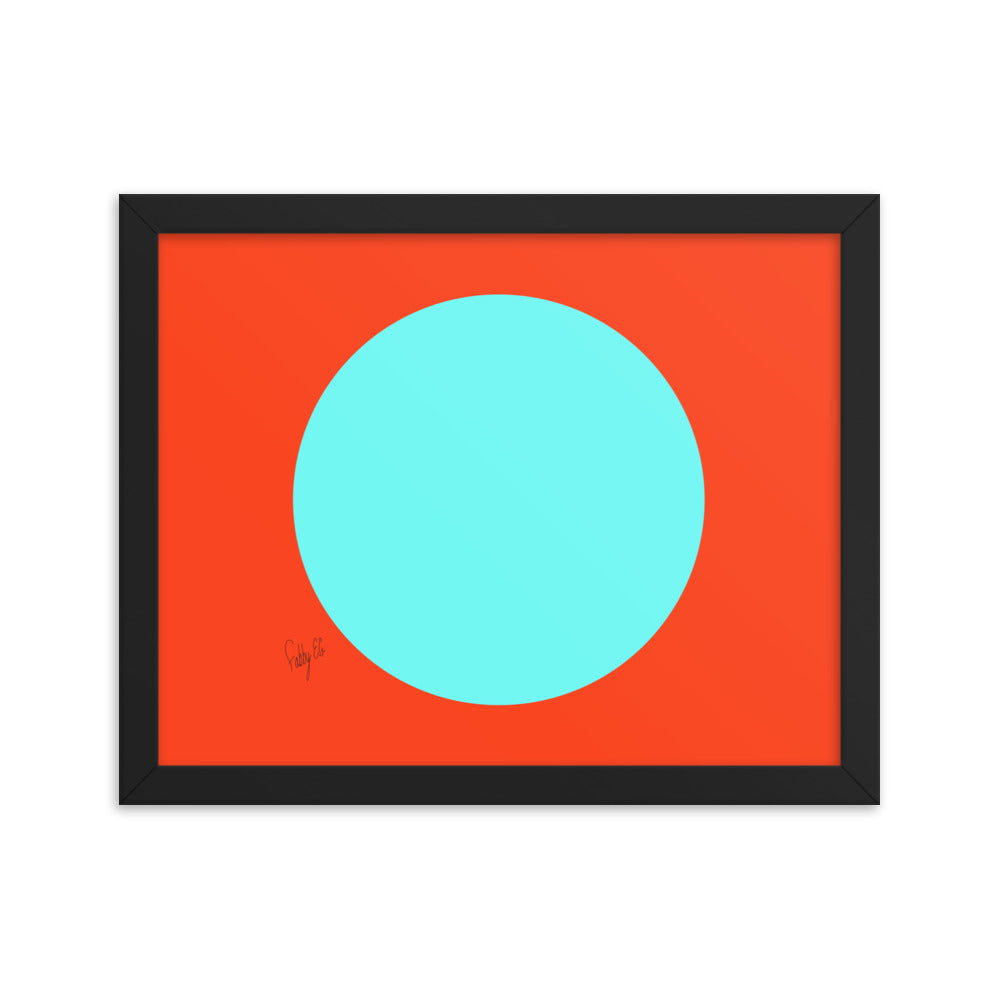 Circling around orange framed poster