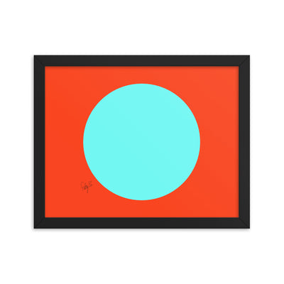 Circling around orange framed poster