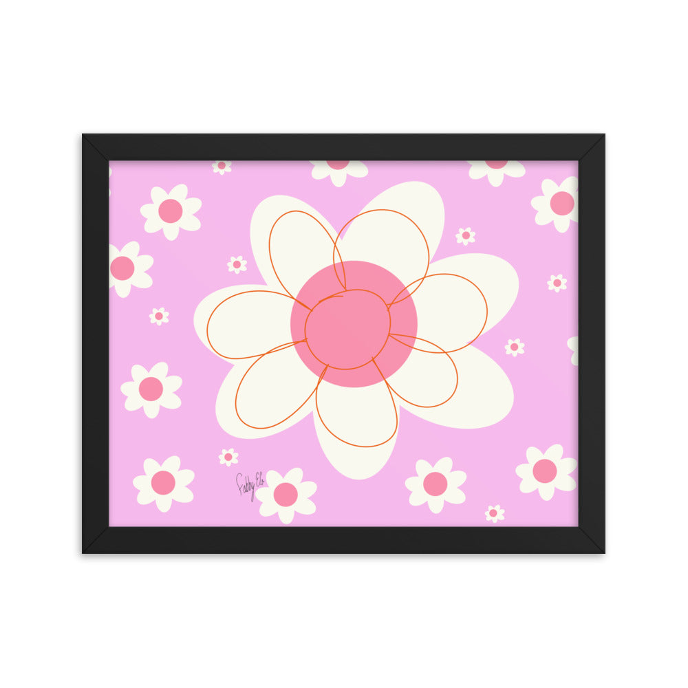 Yellow flower framed poster