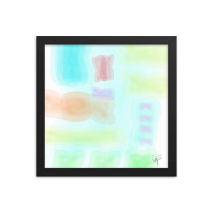 Watercolor abstract framed poster