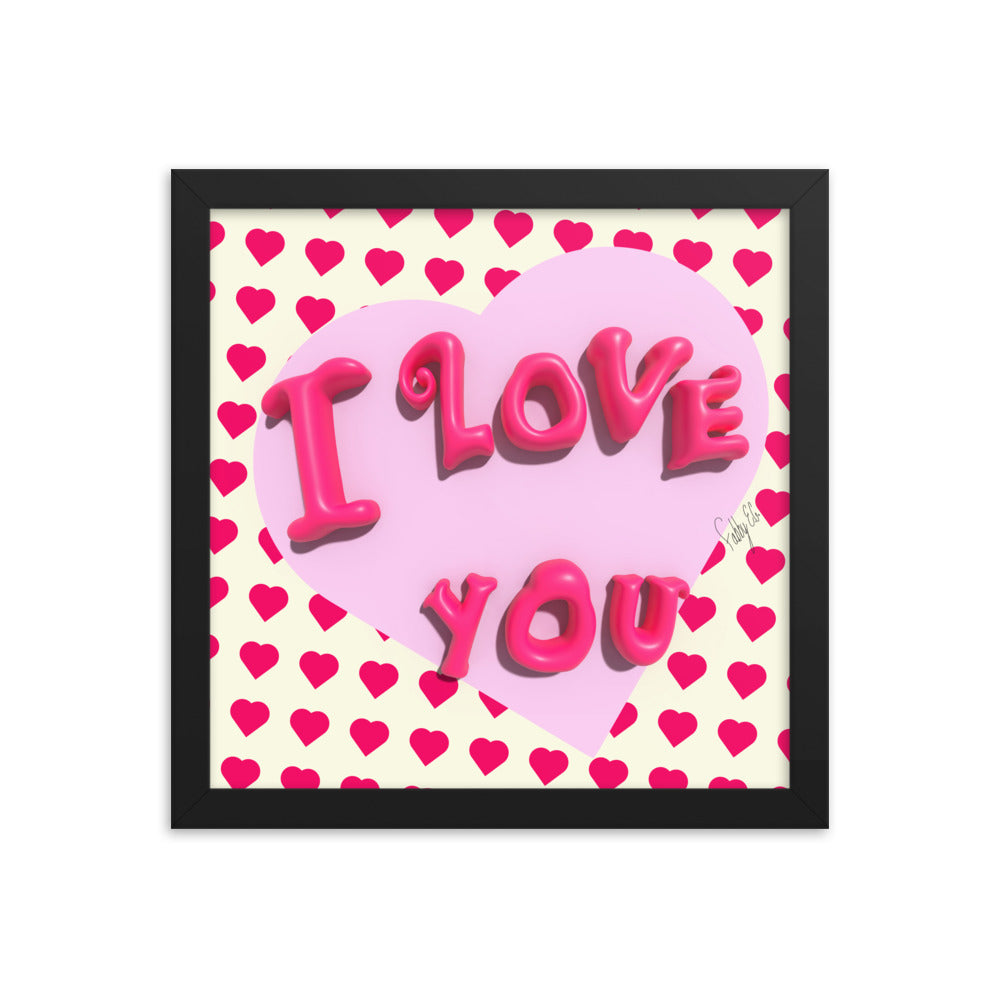 I love you heart framed poster