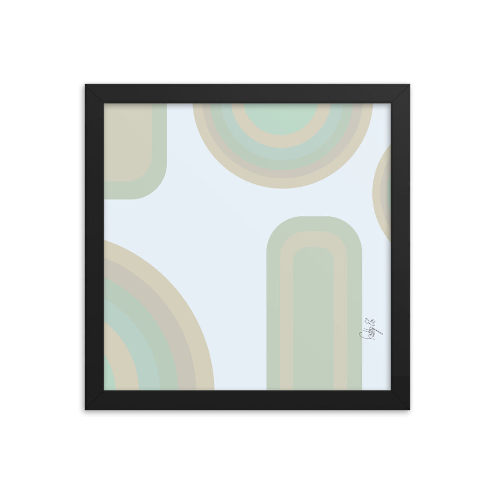 Neutral patterns blue framed poster