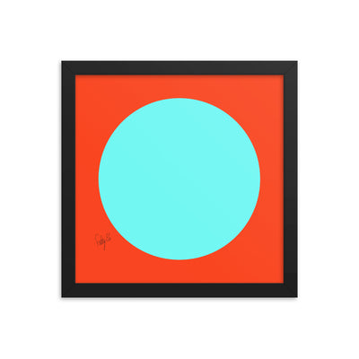 Circling around orange framed poster
