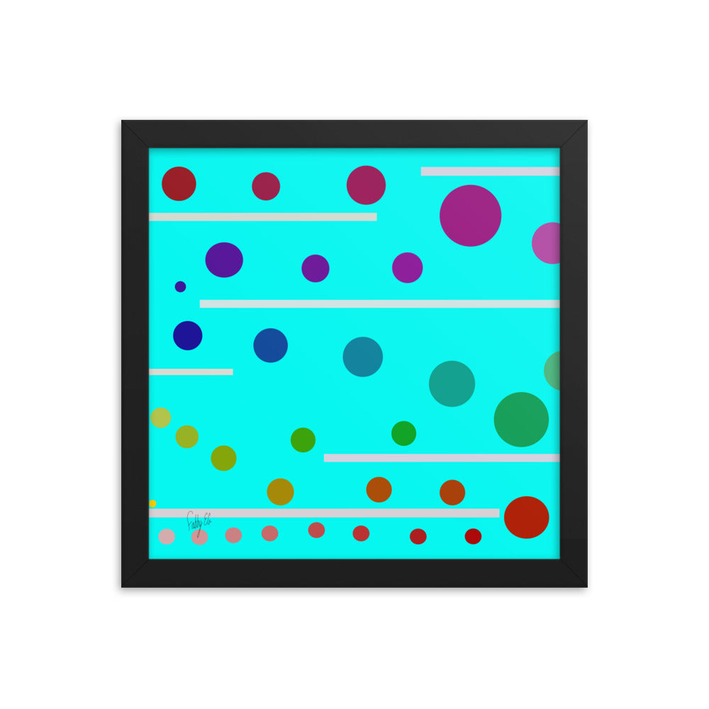 Follow along cyan blue framed poster