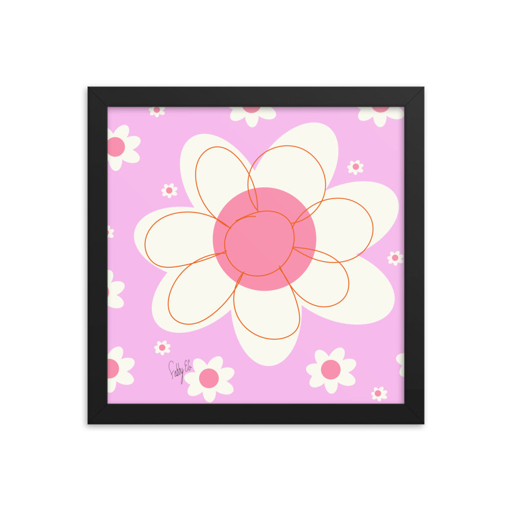 Yellow flower framed poster