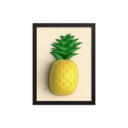 Pineapple 3D framed poster