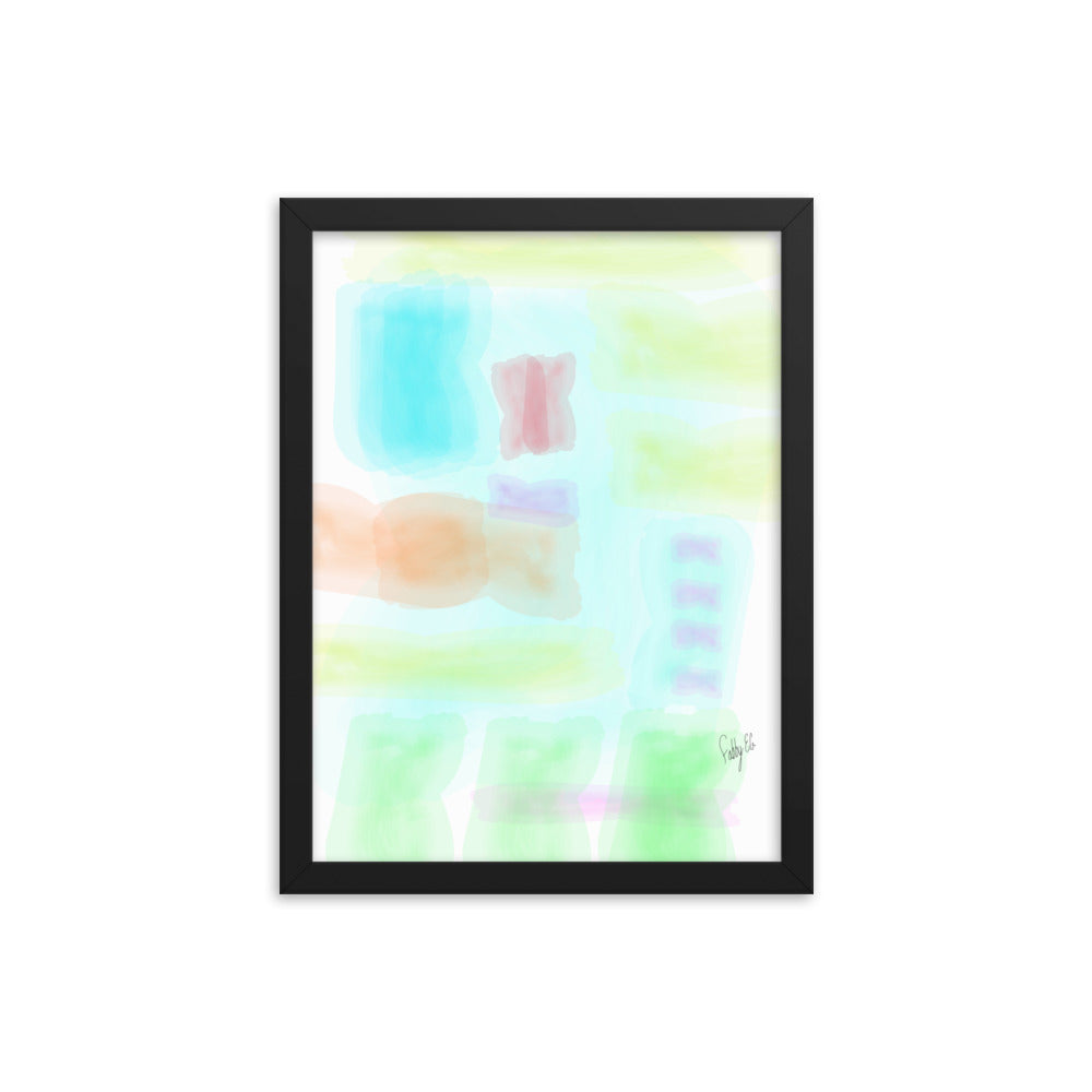 Watercolor abstract framed poster