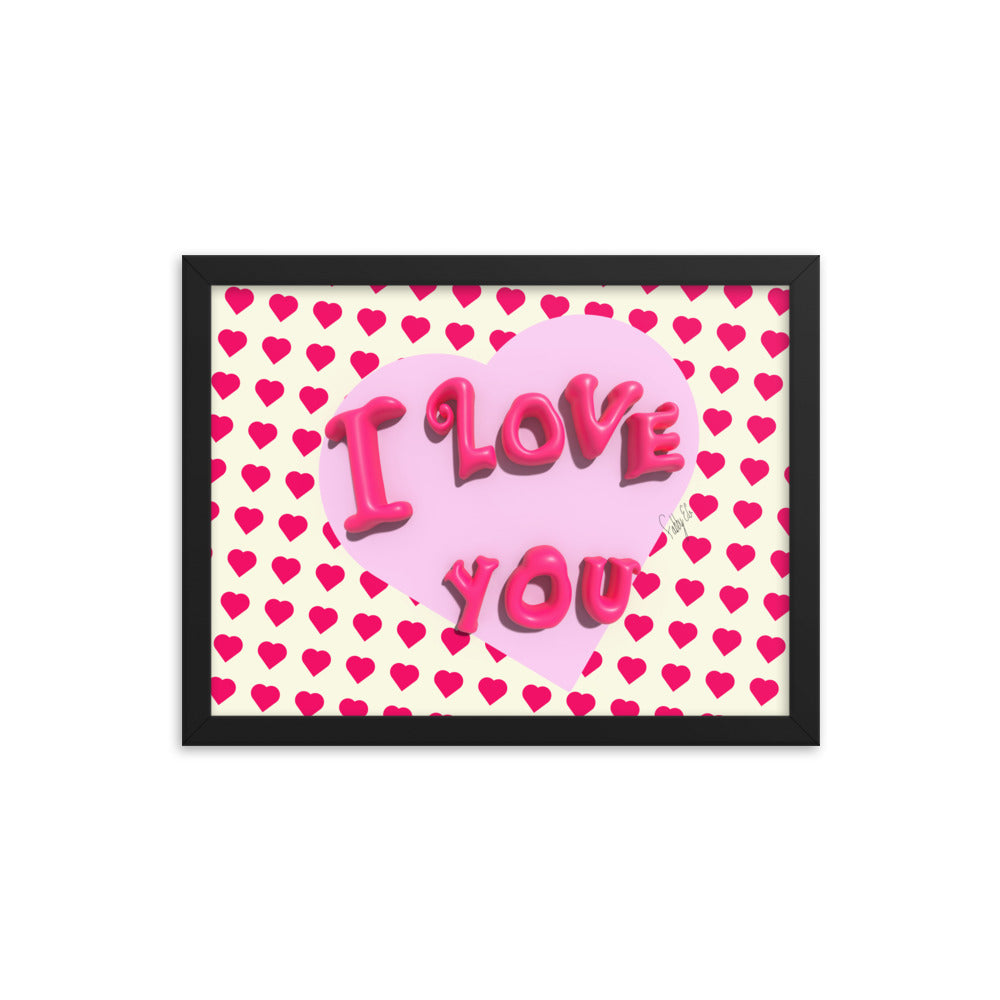 I love you heart framed poster