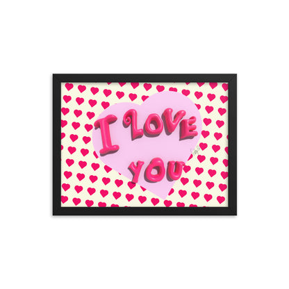 I love you heart framed poster