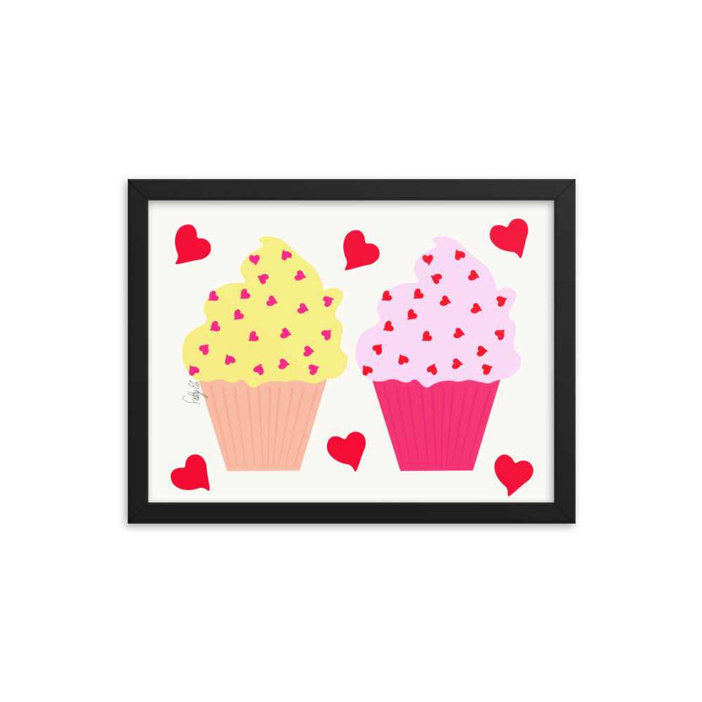 In memory of love cupcakes framed poster