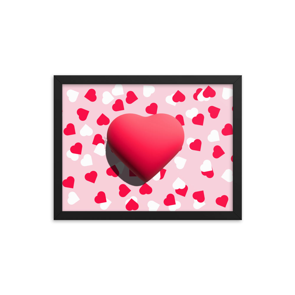 Valentines heart for love framed poster