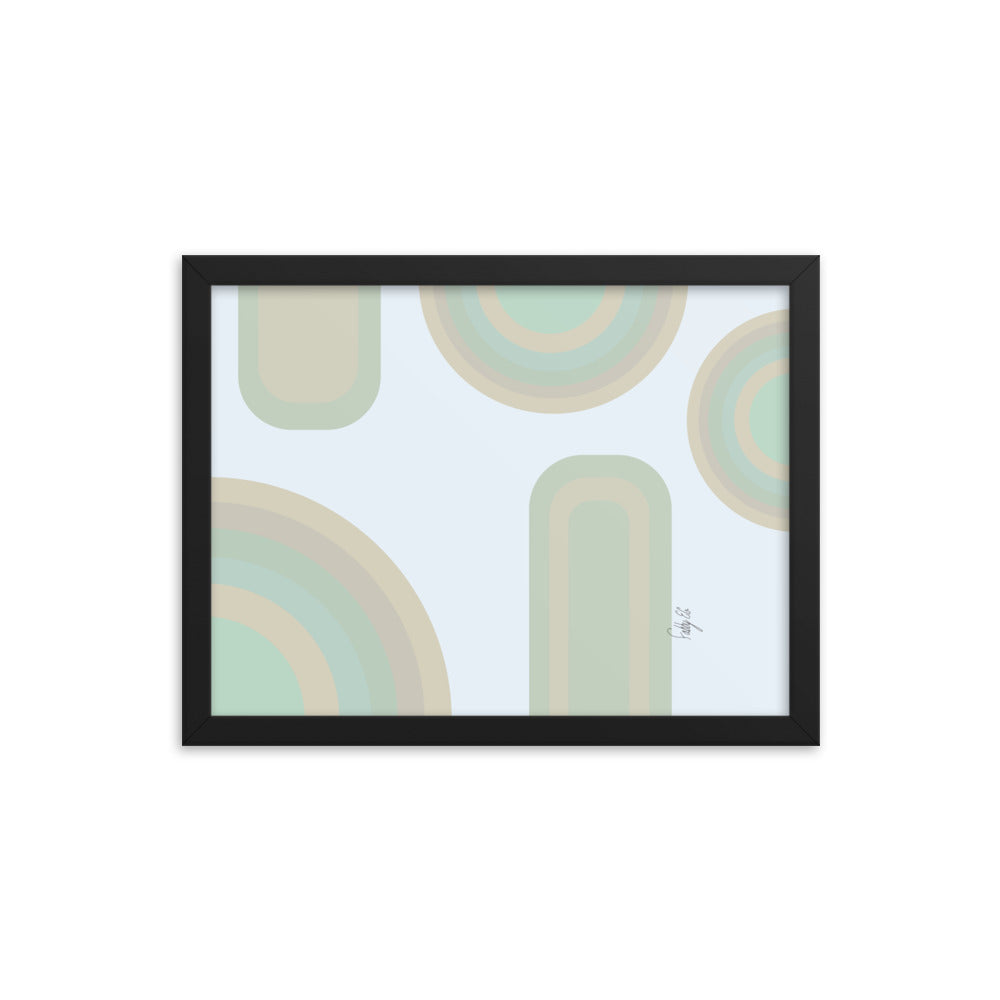 Neutral patterns blue framed poster