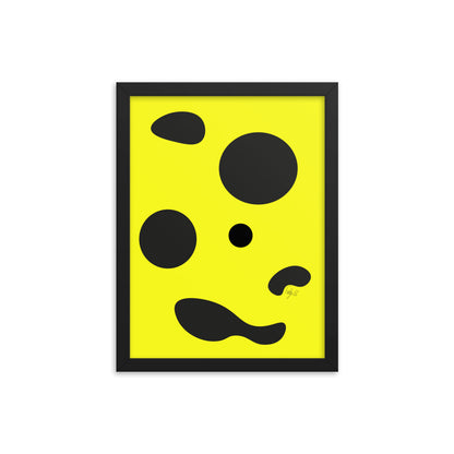 Dots yellow framed poster