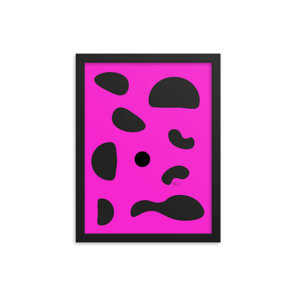 Dots pink framed poster