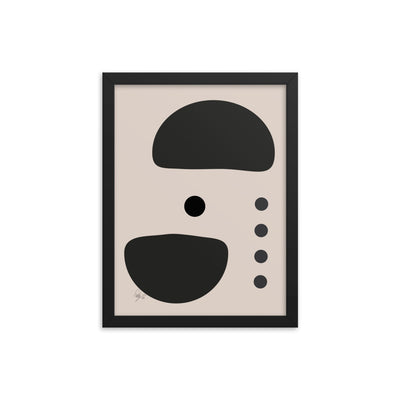 Dots taking sides Light pale framed poster