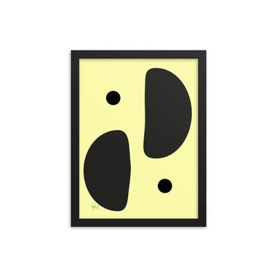 Mirror effect dots yellow warmth framed poster