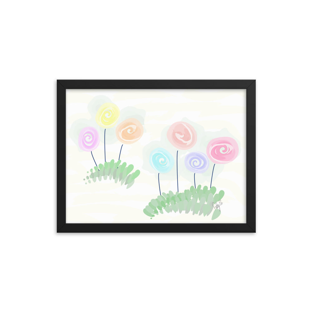 Women’s day flowers framed poster