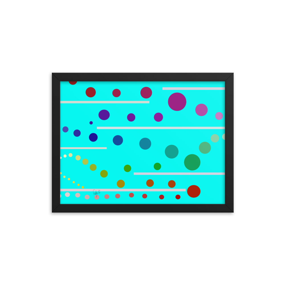 Follow along cyan blue framed poster