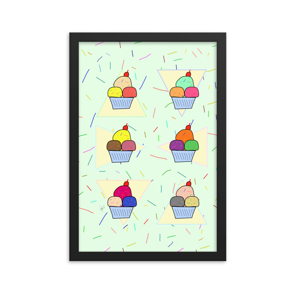 Ice cream time framed poster