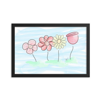 Buying myself four flowers framed poster