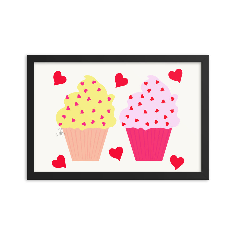 In memory of love cupcakes framed poster