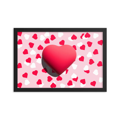 Valentines heart for love framed poster